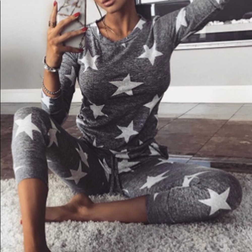 MissPap Gray star Lounge Wear Set
